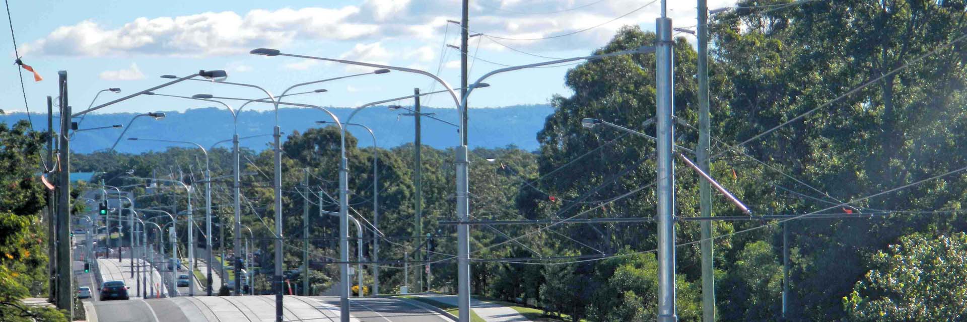 OHLE Steel Railway Masts, - Gold Coast Light Rail, Gold Coast.